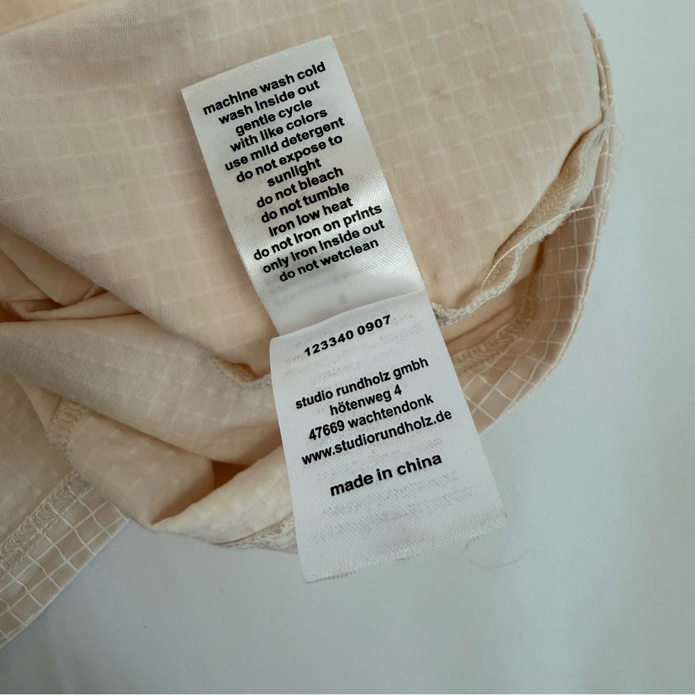 Rundholz Black Label Tunic Dress Flared Hemline Rose Print Check Beige White - Picture 12 of 12